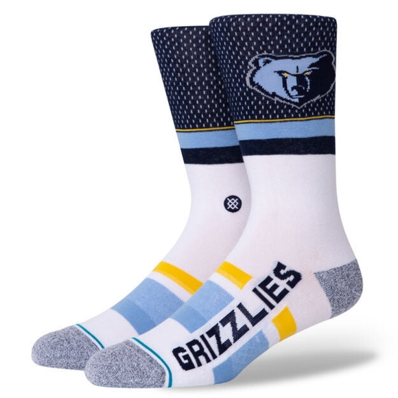 NWT Stance x NBA Memphis GRIZZLIES SHORTCUT 2 Crew Socks Size L 9-13